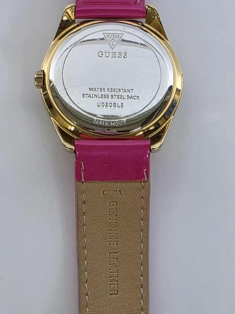 GUESS Gold-Tone Watch with Pink Dial and Pink Strap NEW BATTERY - Picture 10 of 17